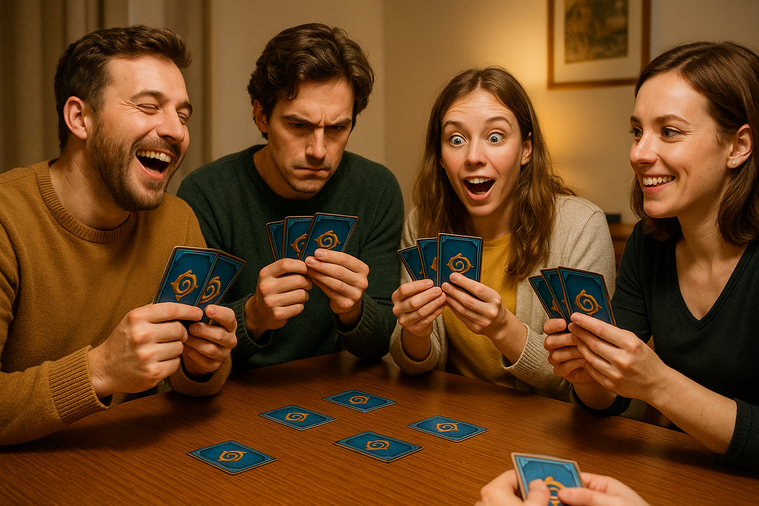 est-ce que c'est possible de mettre la même dos de carte dans les mains de personnes comme par exemple mon logo à moi, et mettre des visages européens seulement et que ces personnes ont des expressions du visage différents.