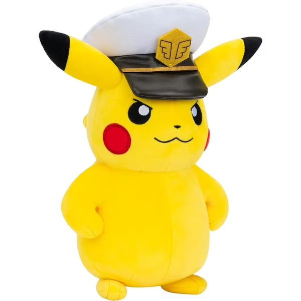 Peluche Pokémon : Pikachu Capitaine 20 cm